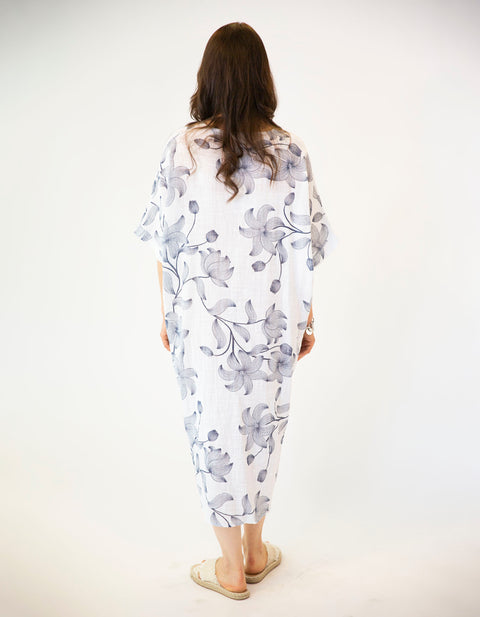 Azzura V-neck Front Twist Linen Dress