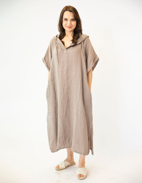 Terza Hooded Linen Dress