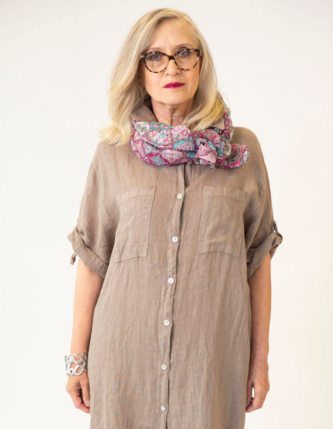 Teria Linen Shirt Dress