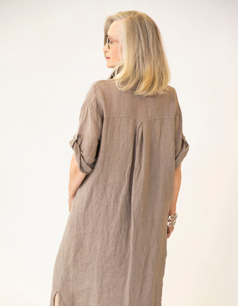 Teria Linen Shirt Dress