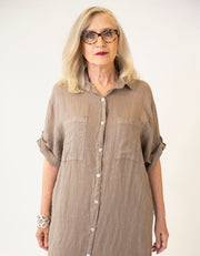 Teria Linen Shirt Dress
