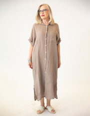 Teria Linen Shirt Dress