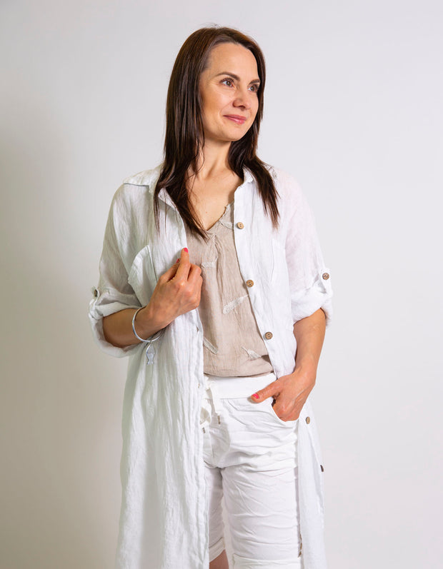 Pierna Linen Shirt Dress