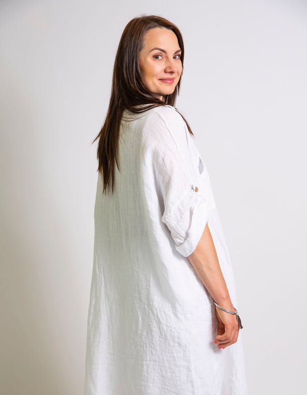 Pierna Linen Shirt Dress