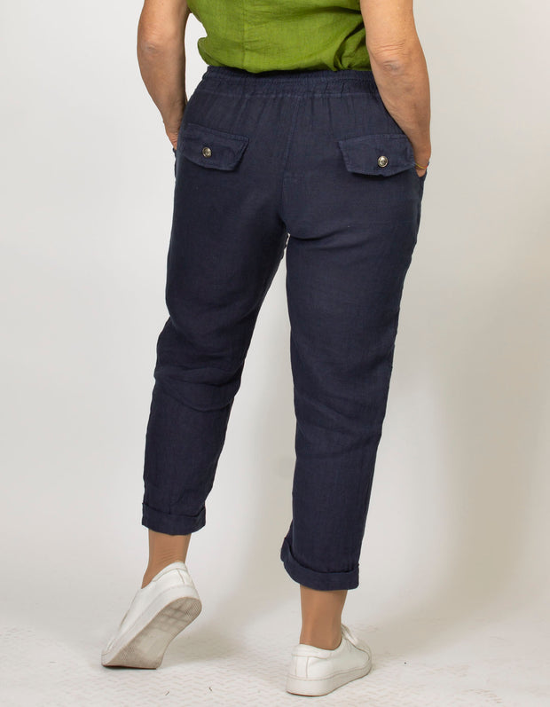 Sonia Drawstring Linen Pant