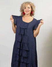 Thea Ruffled Linen Dress