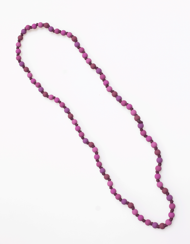 Bubble Knot Necklace in Pink