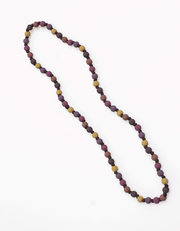 Bubble Knot Necklace in Plum and Green