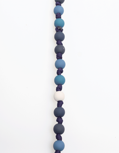 Bubble Knot Necklace with Eye Glasses Pendant in Blue