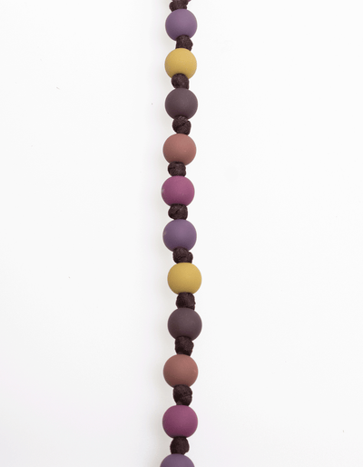 Bubble Knot Necklace in Plum and Green