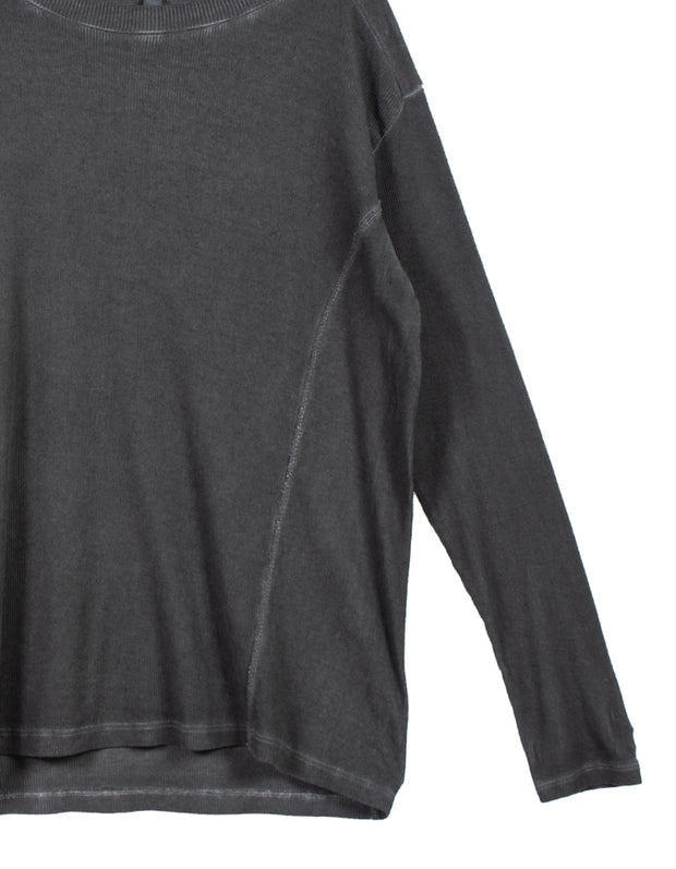 Nicola Ribbed Crew Neck in Charcoal