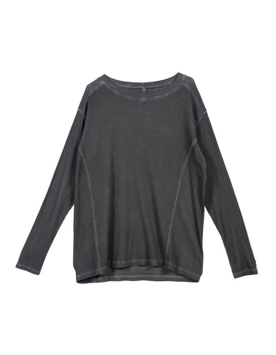 Nicola Ribbed Crew Neck in Charcoal