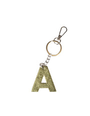Genuine Leather Keychain in Green A